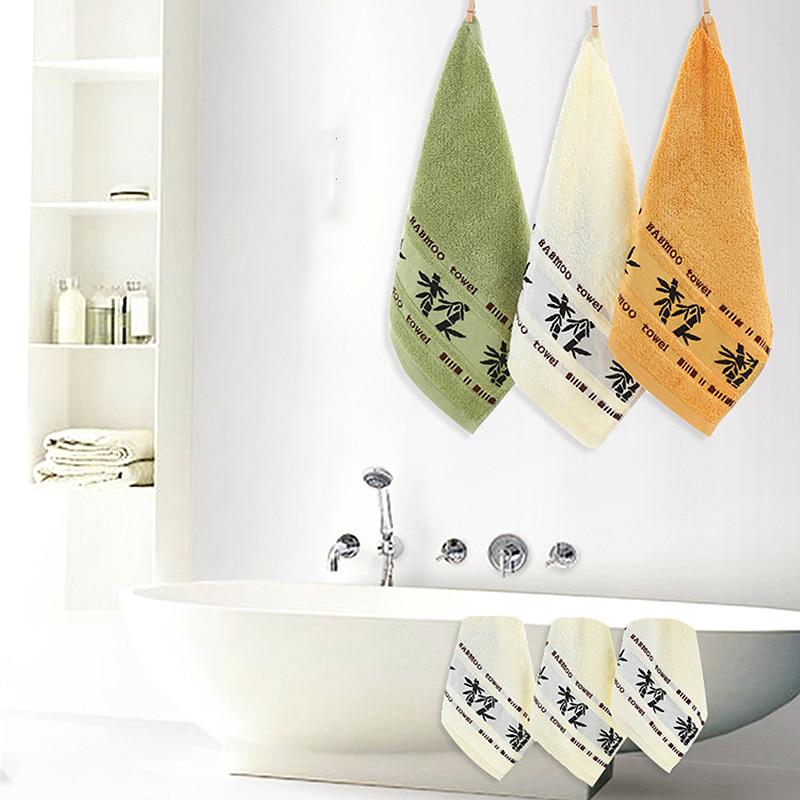 3Pcs Bamboo Pattern Fiber Cotton Bibs Small Square Hair Drying No Lint Absorbent Drying Soft Face Towel