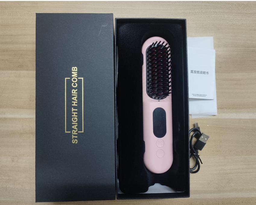 Portable Electric Hair Brushes USB Rechargeable Wireless Negative Ion Hot Comb Electric Mini Hair Straightener Comb for Women
