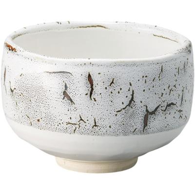 Matcha X Kairagi White Tenmoku Mino Made In Japan Ale-net Bowl, 11.7 H7.7cm, Pattern, Ware,