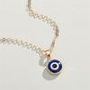 Turkish Blue Evil Eye Pendant Necklaces for Women Simple Thin Link Clavicle Chain Round Demon Eyes Choker Friendship Jewelry