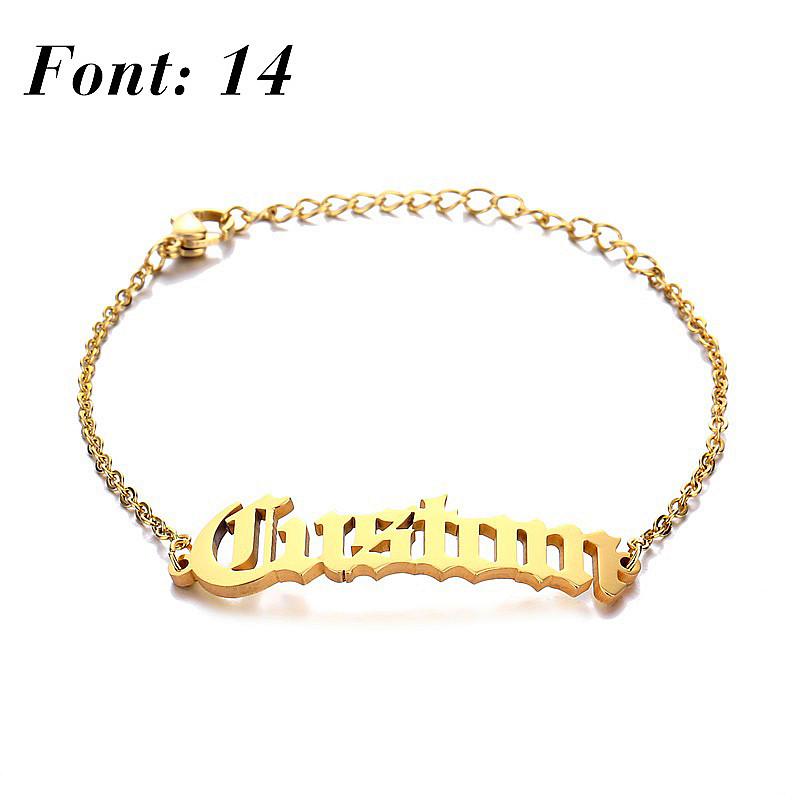Personalized Name Bracelets for Women Solid Stainless Steel In Gold Tone Customize Unique Wedding Gift Elegant BFF Bracelet