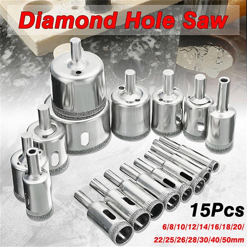 Premium Diamond Hole Saw Drill Bit Set For Effortless Tile Marble Glass Cutting 6mm-50mm**
