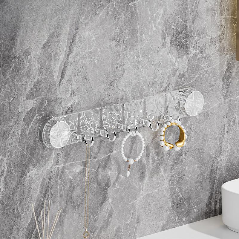 Corrugated Suction Cup Five-row Hook Household No-drilling Bathroom Wall Scratch-free Strong Suction Hook
