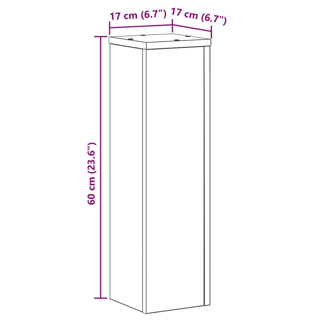 2 Pieces of living room decorative racks, entrance display rack, garden plant rack 17 x 17 x 60 cm