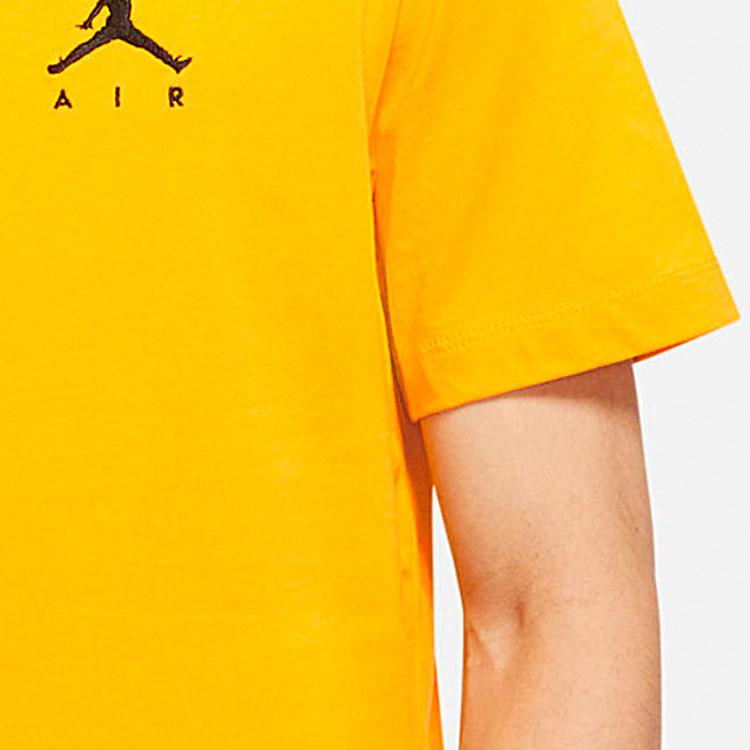 Jordan Solid Color Logo Casual Sports Short Sleeve T-Shirt Men Tops Yellow DA6800-739
