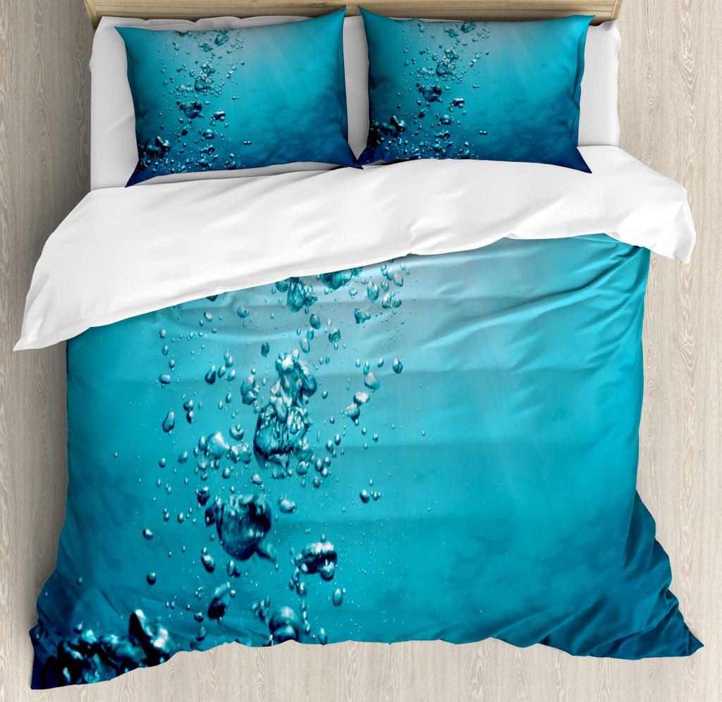 Bubble Duvet Cover Sets For Kids Boys Girls Queen King Lightweight Quilt Cover Underwater Themed Bedding Set Room Decor No Quilt