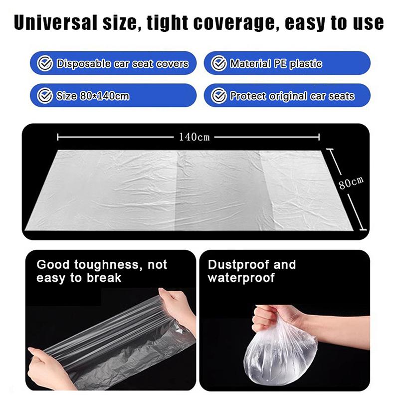 50/100Pcs Disposable Car Seat Covers Protective Anti-Fouling Waterproof Dustproof Protector Universal Auto Interior Supplies