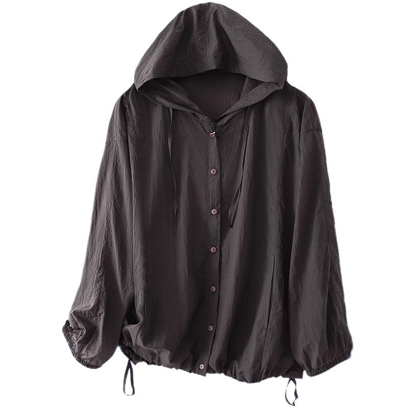 2025 Summer Plus Size Lightweight Hooded Beach Sun Protection Shirt