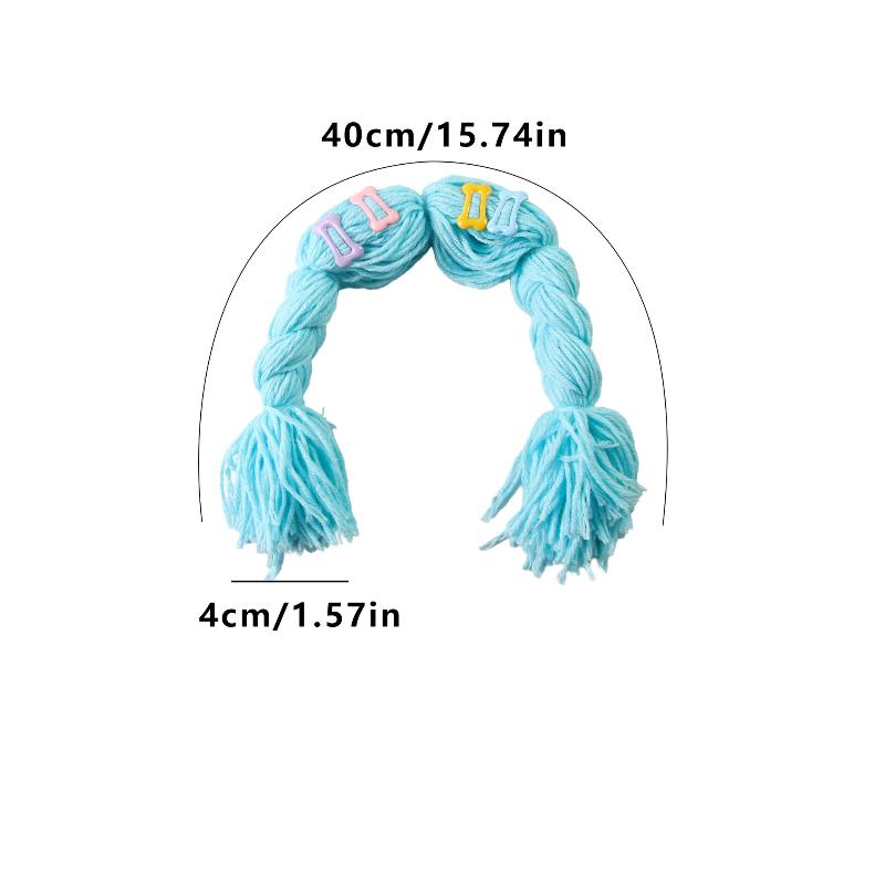 

Pet Wig Braid Cute Creative Funny Pet Head Cover Funny Dress Up Cat Dog Headgear Decoration Accessories Pet Cat Dog Supplies A6