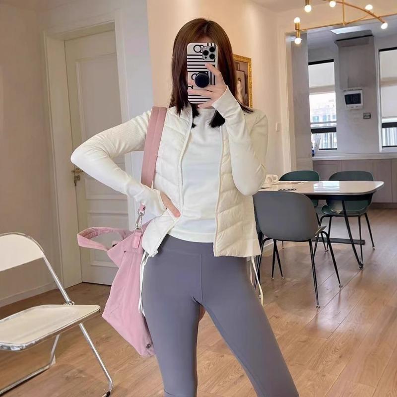 white duck down sports yoga down jacket women's light outdoor jacket slim fit