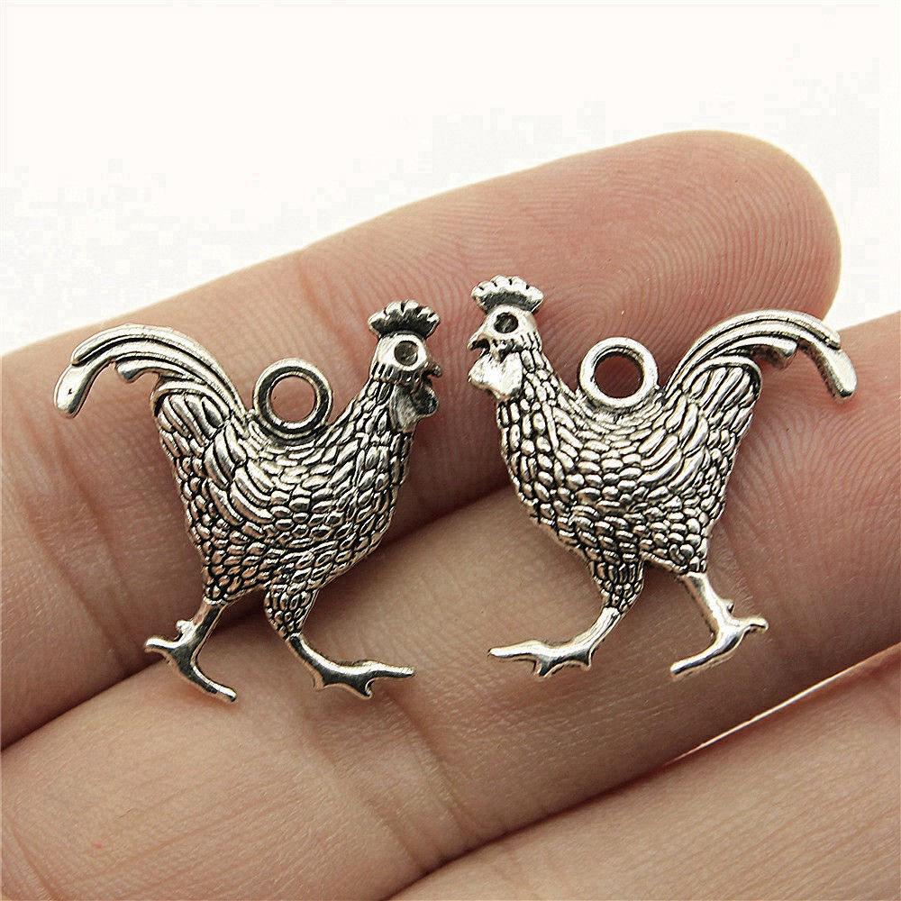 Charms Chicken Duck Goose Pendants Vintage Jewelry Supplies QC027