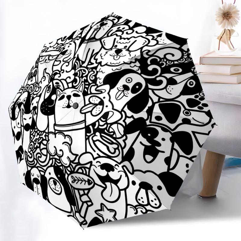 1pc Puppy Pet Automatic Open/close Umbrella, 8-Rib sturdy structure, Auto Folding/Opening, Portable Travel Umbrella for Women,231