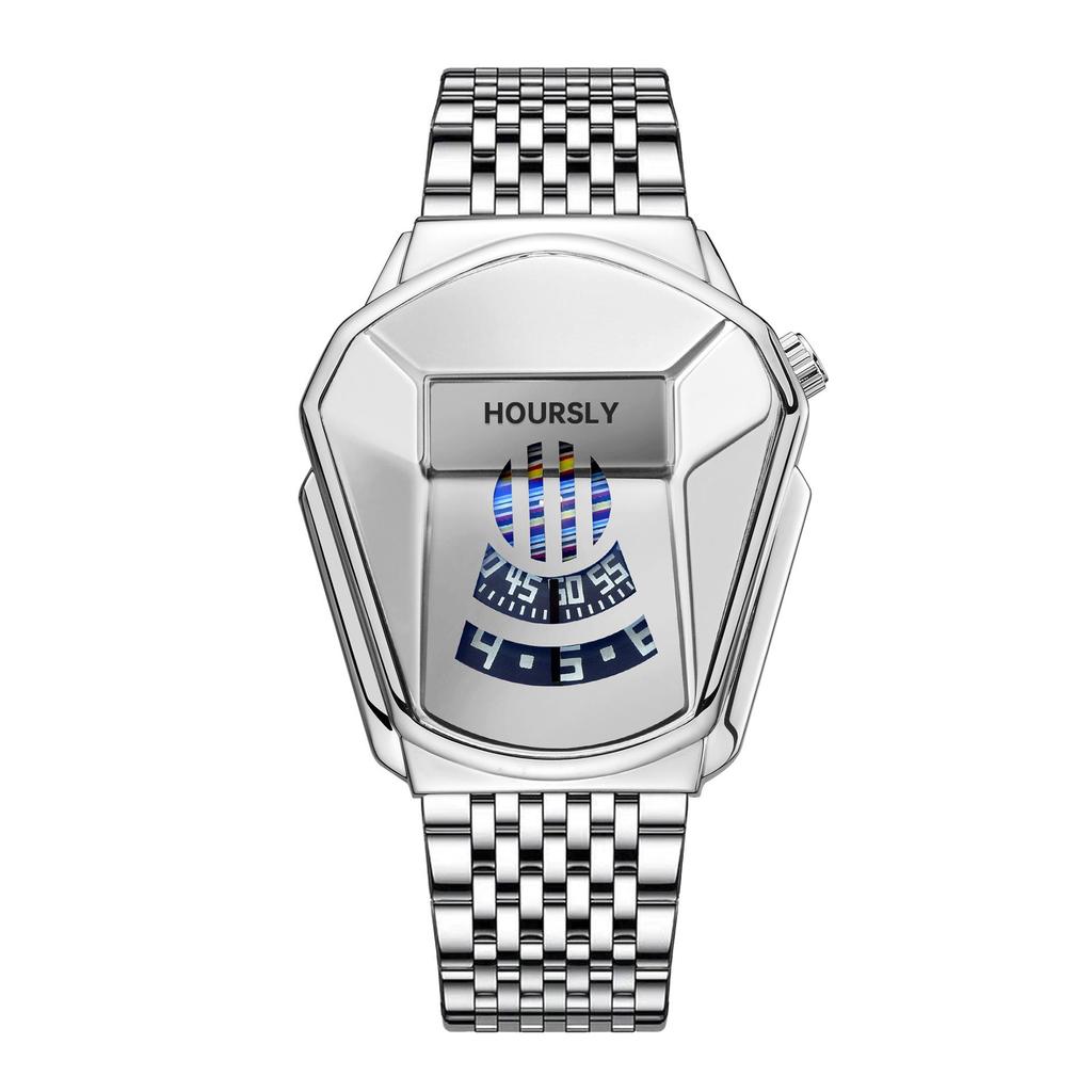 Men's TikTok HOURSLY Alloy Motorcycle Quartz Waterproof Wristwatch