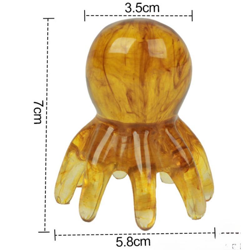 Resin Octopus Massage Comb Head Neck Meridian Scraping Scalp Massage Brush SPA Gua Sha Massage Comb Fatigue Relief Massager