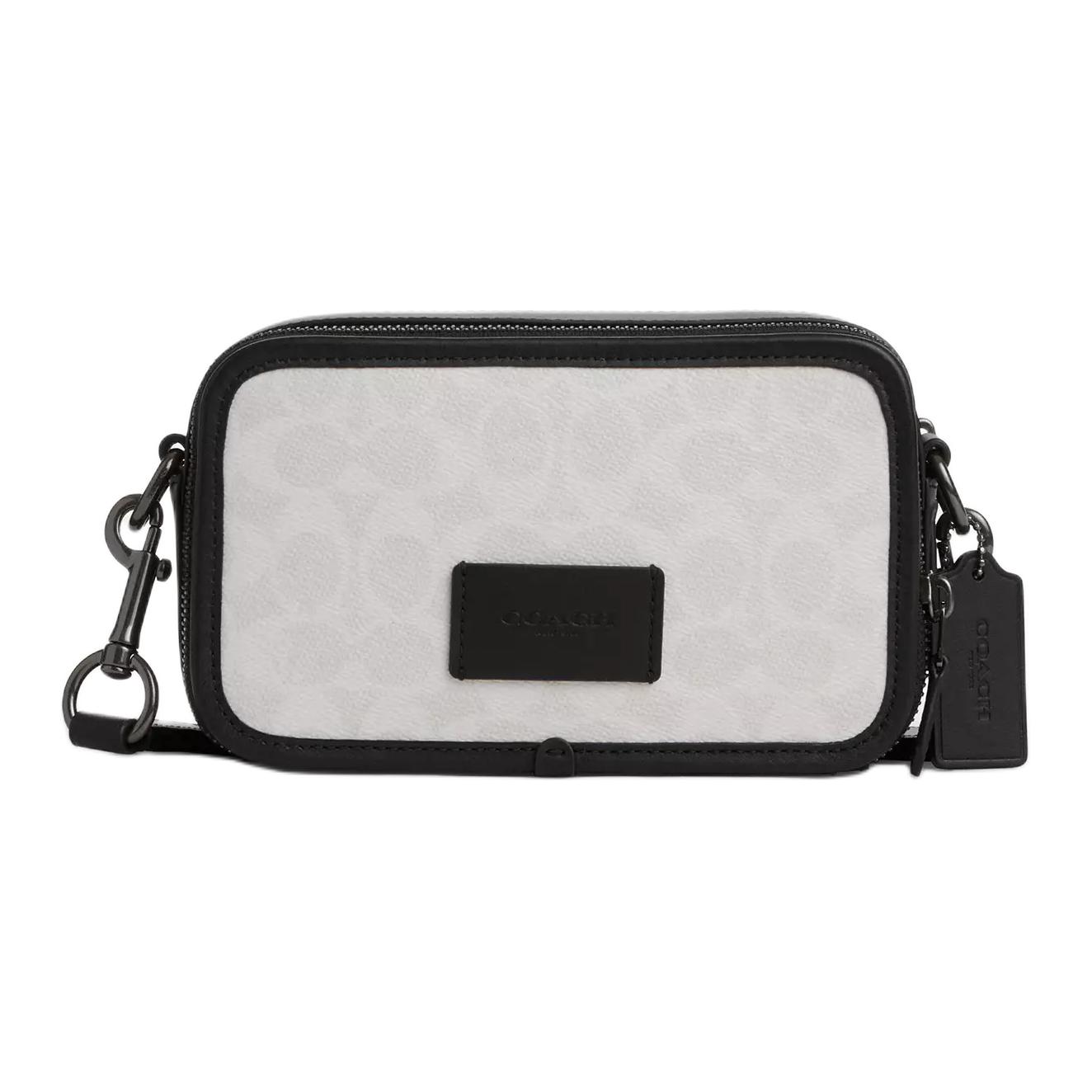 

Coach Signature Canvas Camera Bag Beige Black Leather Trim Gold Hardware Daily Casual CAB09-IMXIG Basic Set (Bag+Dust Bag)
