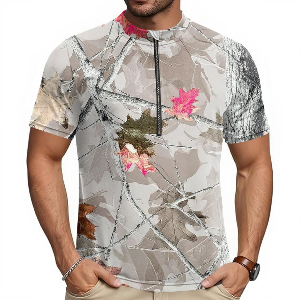 Men's Breathable Quick Dry Cycling Jersey Short Sleeve Half Zip Athletic Shirt Lightweight Performance Top for Outdoor Sports