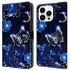 For iPhone 16 Pro Leather Case Pattern Printing Wallet Stand Flip Phone Cover