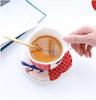Irregular Ceramic Coffee Cups and Sauce Sets Pastoral Style English Creative Black Tea Cup with Gold Handle Afternoon Cup