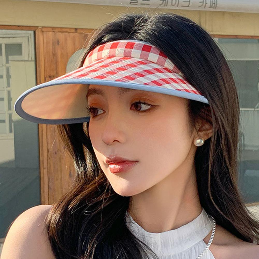 Breathable Large Brim Sun Hat Hair Hoop Style Sun Protection Hats Summer Empty Top Cap Girl
