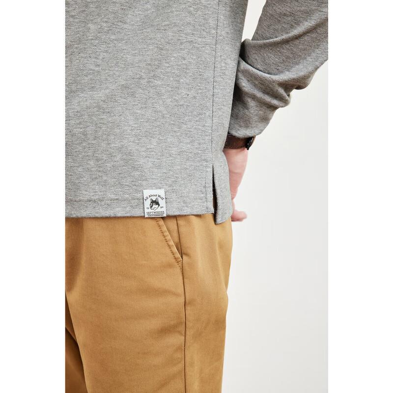 SEPTWOLVES Wrinkle-Resistant Long-Sleeve Polo Shirt