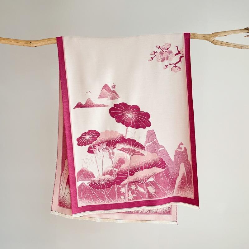 New jacquard warm fashion temperament scarf dual-purpose air-conditioned room shawl winter thickened retro scarf