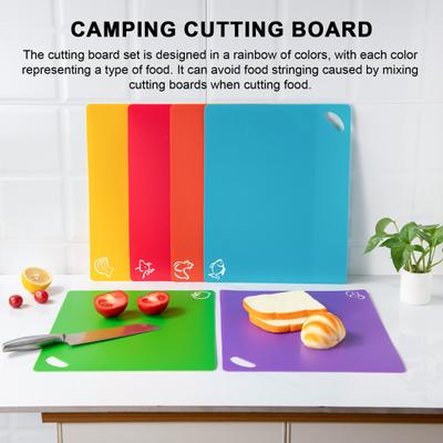 Non-Slip BPA-Free Cutting Board Flexible Foldable Cutting Mat Hanging Hole Design Meat Vegetable Thin Chopping Board