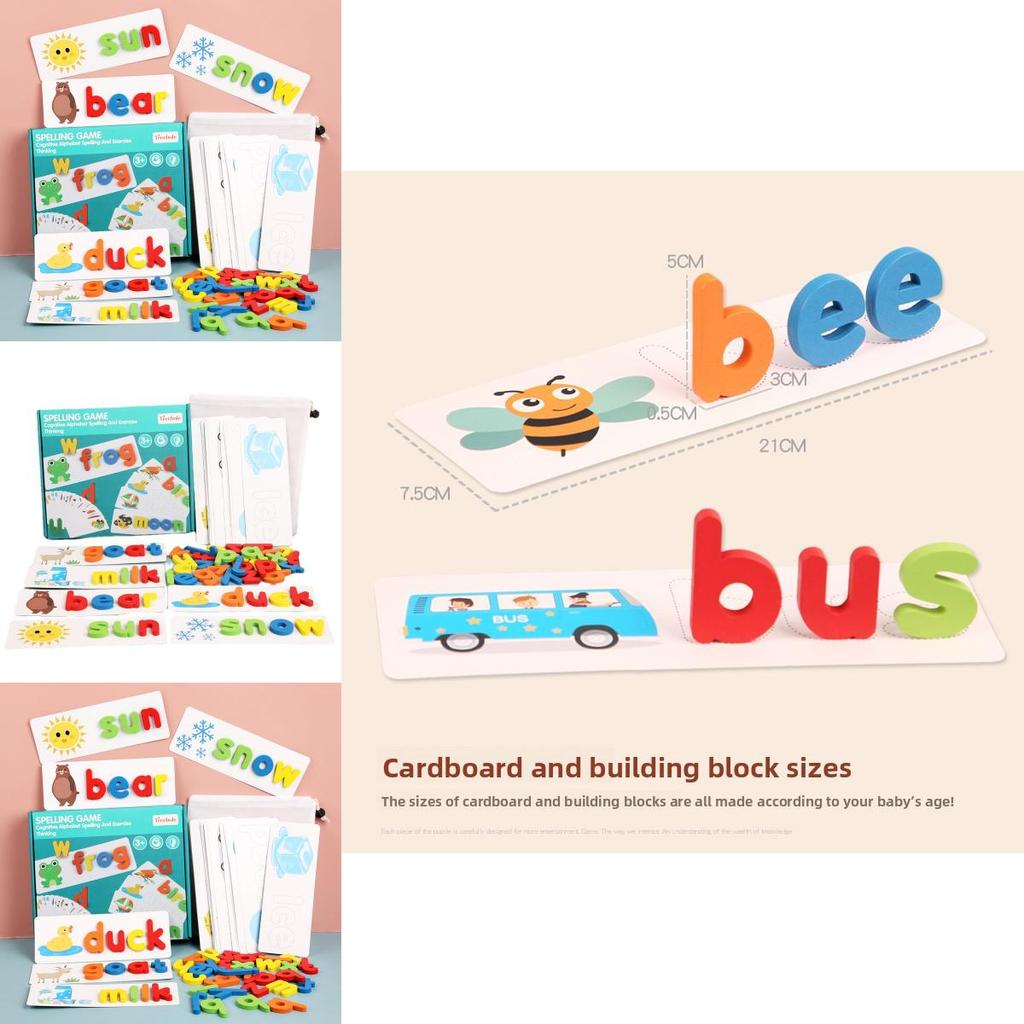 Wooden Alphabet Puzzle For Kids Educational Toy With Word Building For Preschool Learning