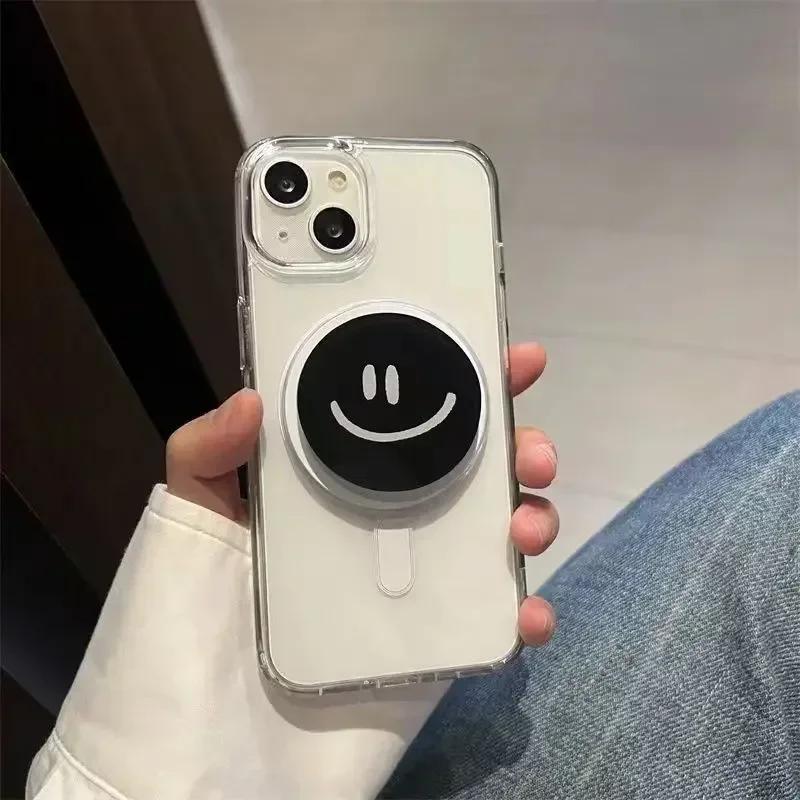 Korea Funy Y2K Trend Style Smile Expression Bracket For Magsafe For iPhone 17 Pro Max Magnetic GripTok Stand Phone Holder Accessory