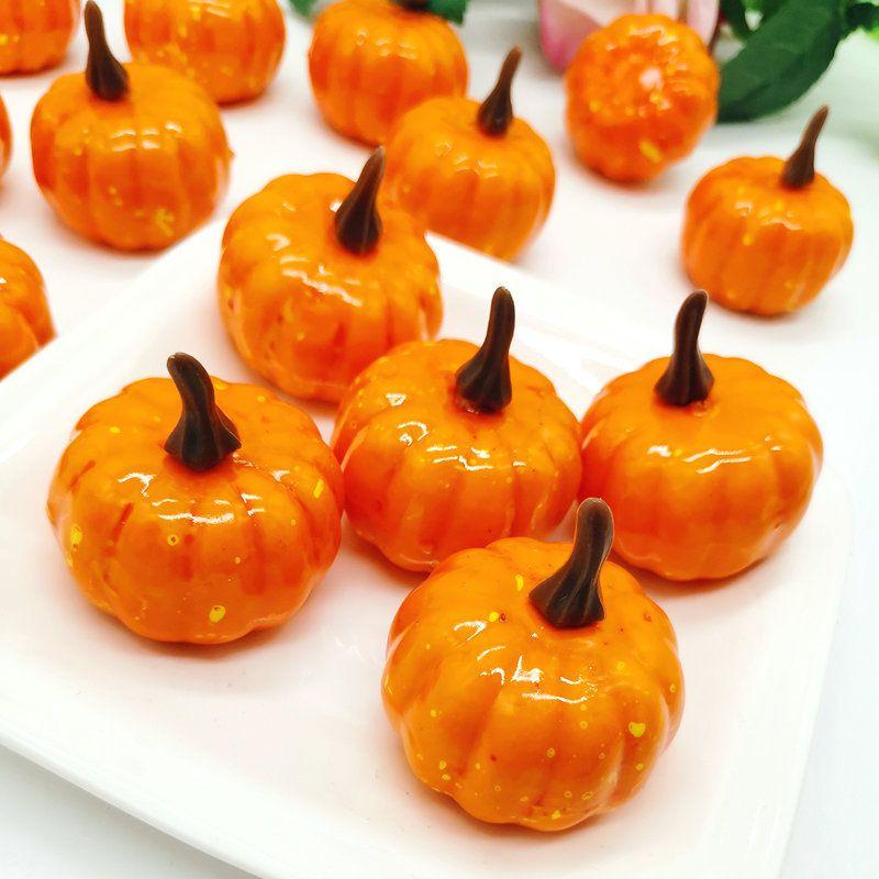 12pcs Artificial Mini Foam Pumpkin Simulation Props Perfect For Halloween Party Decoration