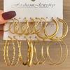 8-Piece Irregular Hoop & Circle Stud Earrings Set