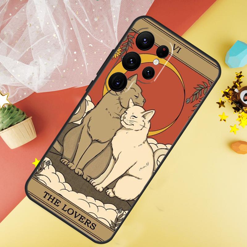 Cats Tarot Witchcraft Phone Case For Samsung Galaxy S25 S24 S21 S20 S22 S23 Ultra S9 S10 Plus S25 FE Cover Coque