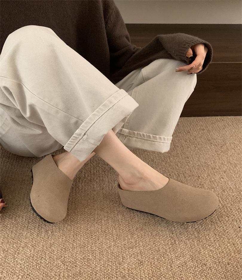 

! Inner 7cm inner platform shoes women s autumn and winter retro ugly cute velvet bag head cotton shoes 39 пісочний