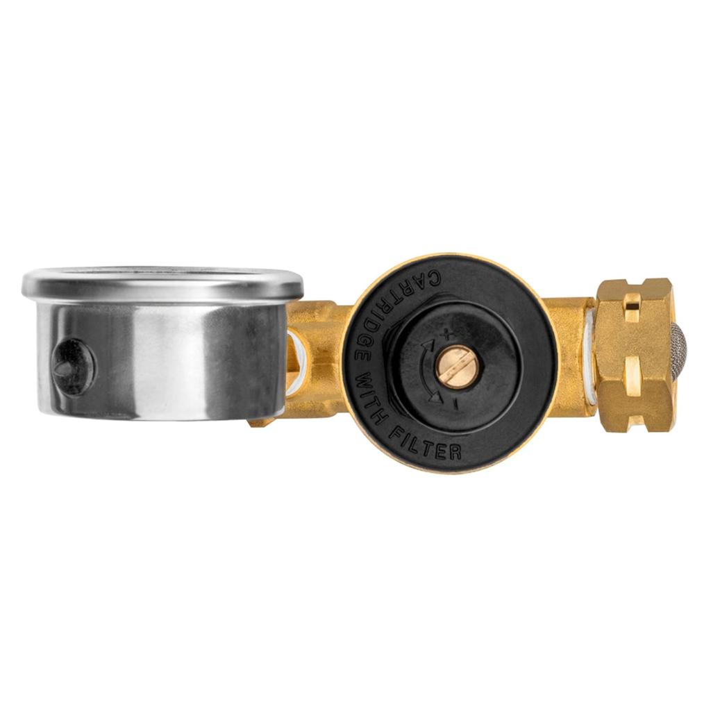 RV Water Pressure Regulator Adjustable Water Pressure Regulator Pressure Gauge-Equipped Pressure Reducing Valve NH3/4 Thread Brass Pressure