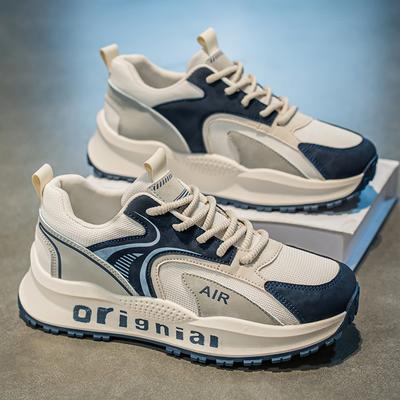 Frühling neue vielseitige Netz-Sportmode Herrenschuhe, schwarz, beige
