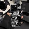 Black and White Lily Flower Pattern Phone Case Suitable for iPhone 17 16 15 14 13 12 11 Pro/Max/Plus Anti Drop and Shockproof