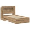 Bed Frame with Storage and Headboard Artisan Oak 80 x 200 cm