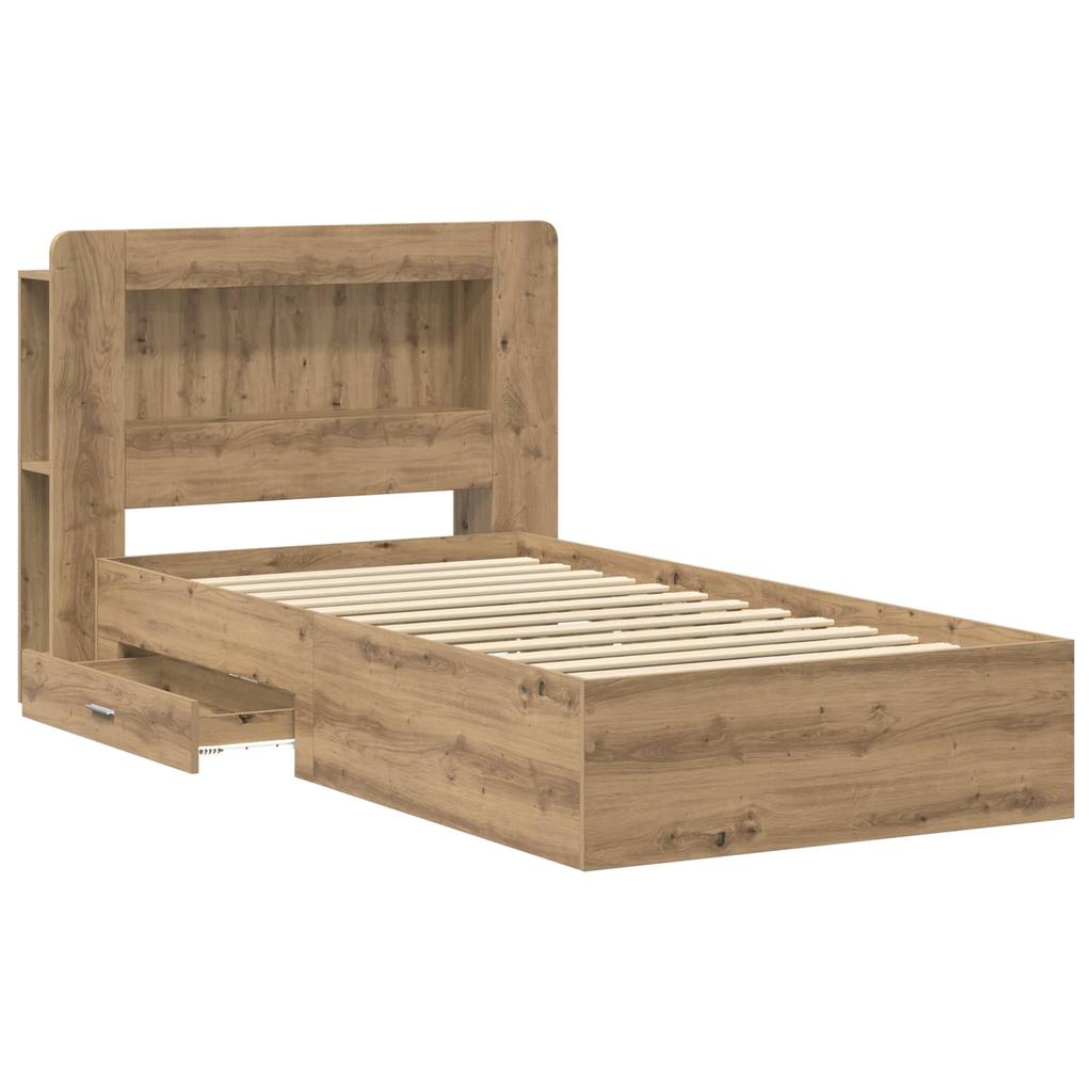 Bed Frame with Storage and Headboard Artisan Oak 80 x 200 cm