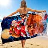 1Pc Santa Claus Climbs Chimney Beach Towel Quick Dry Multiuse For Beach Pool Gym Yoga Home Travel Christmas Halloween Xmas Gift S1123