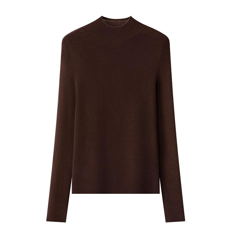 

Seamless semi-turtleneck worsted wool bottoming shirt women s autumn slim-fitting and thin inner long-sleeved knitted sweater XL