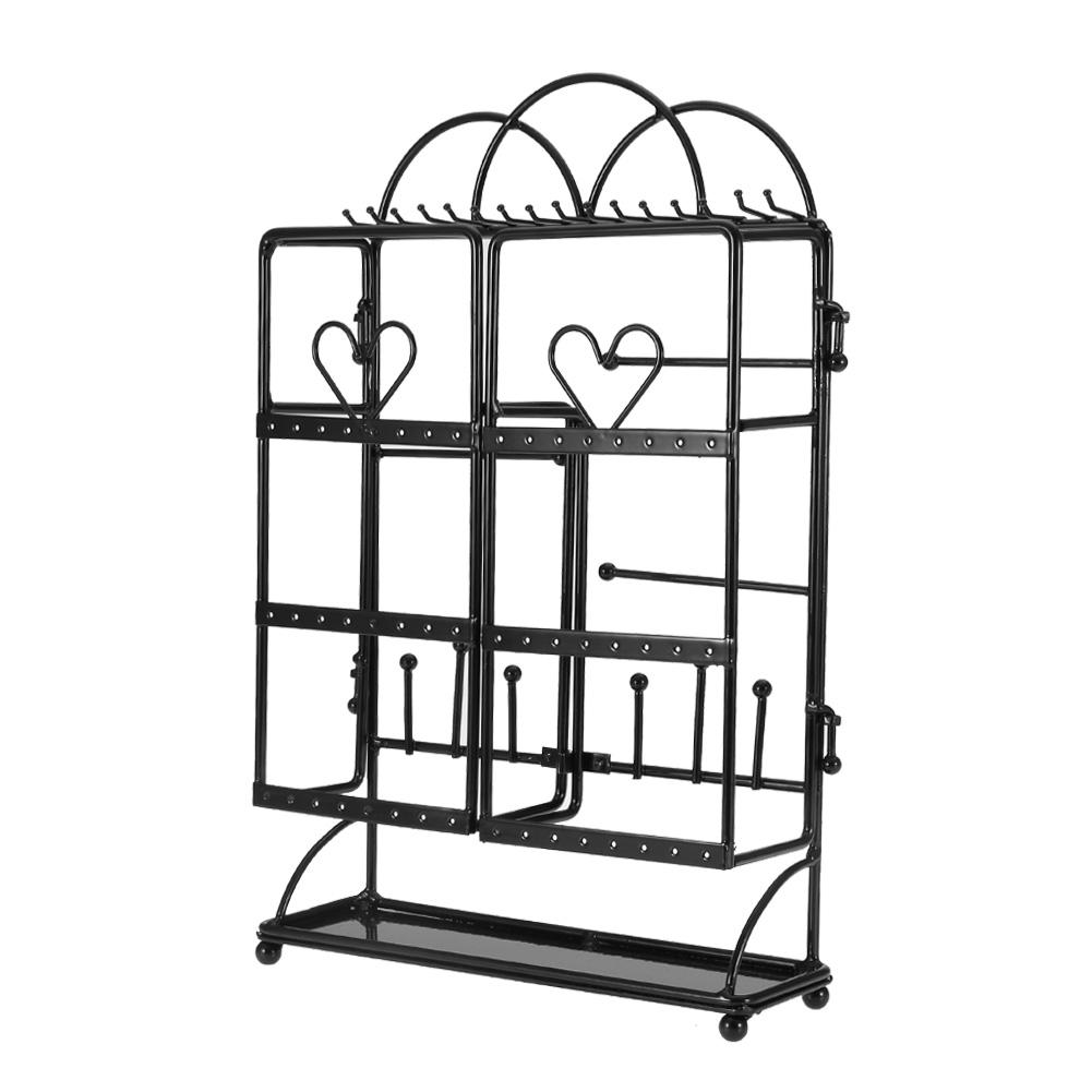 Large Capacity Necklace Bracelet Pendant Jewelry Organizer Display Stand Holder (Black)