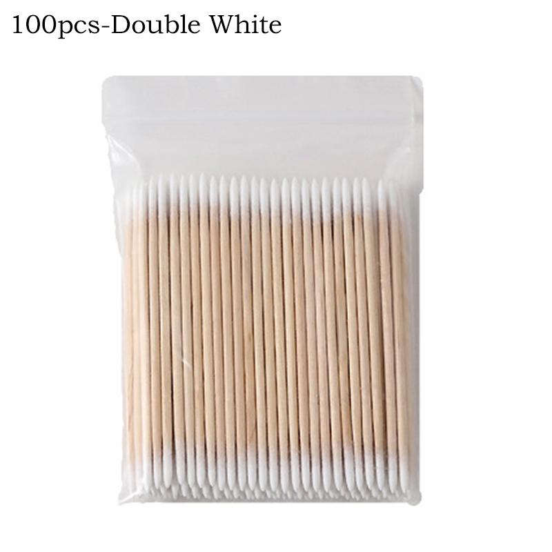 100/200/500Pcs Disposable Wooden Cotton Swabs Double Sided Tip Wood Sticks Glue Removing Makeup Tool Clean Stick Lash Accessorie