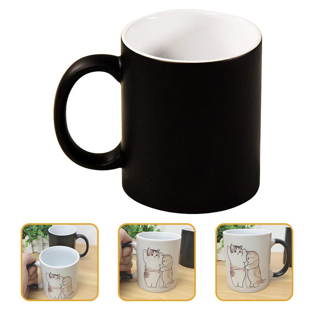 Color Changing Mug Ceramic Coffee Cup Cat Pattern Large Latte Art Cappuccino Container Exquisite Design Home Office Decor other