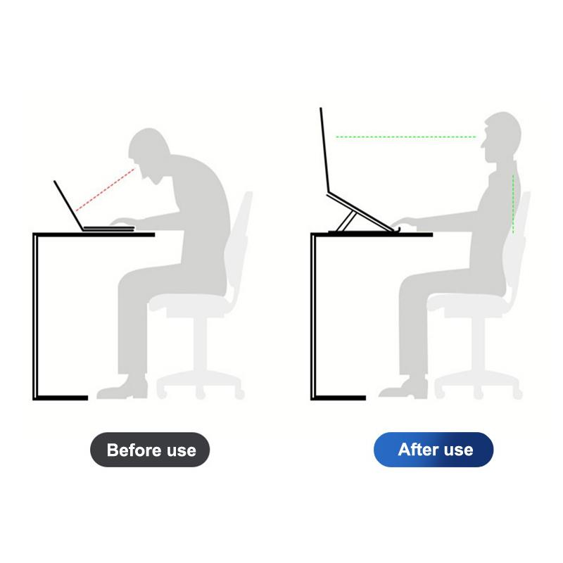 Foldable Iron Laptop Stand Multi Angle Adjustment Anti Slip Pads For Home Office Daily Use