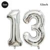 32inch Silver Number Foil Balloons Large Digit 0-9 Helium Globos Happy Birthday Party Decor Wedding Anniversary Graduation 2026