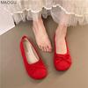 Soft Sole Ballet Flats for Women Round Toe Casual Low Heel Pumps Slip-on Comfortable Bow-knot Fashion Moccasin Zapatos Mujer