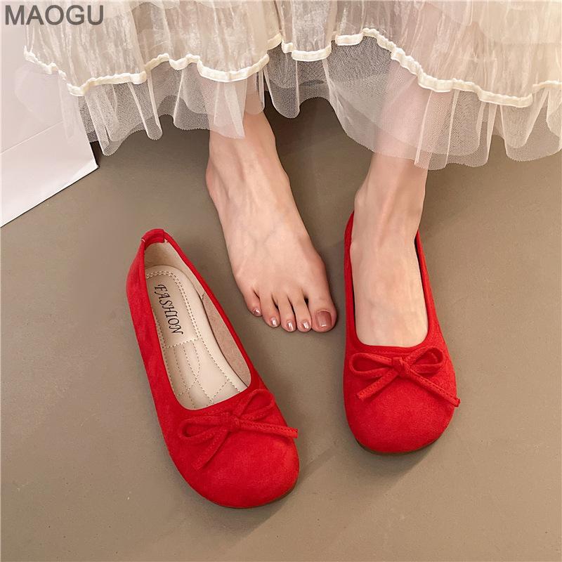 Soft Sole Ballet Flats for Women Round Toe Casual Low Heel Pumps Slip-on Comfortable Bow-knot Fashion Moccasin Zapatos Mujer