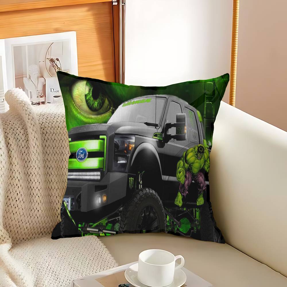 Cartoon Monster Jam Decorative Room Aesthetics Pillow Case Home Decor Bedroom Sofa Bed Couch Pillow Cover 45x45