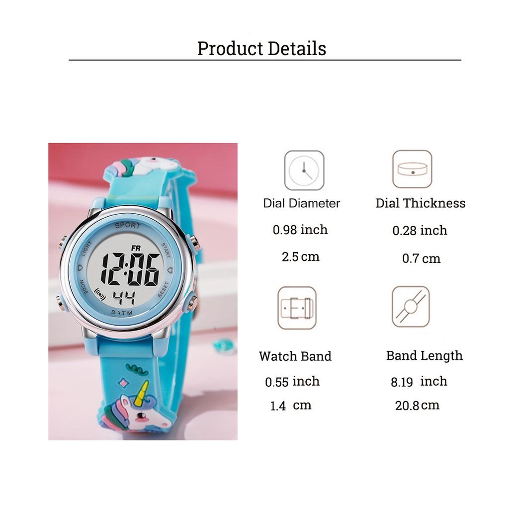 Cute fantasy cartoon unicorn LED electronic watch, suitable for Halloween Christmas gifts, a variety of colors optional
