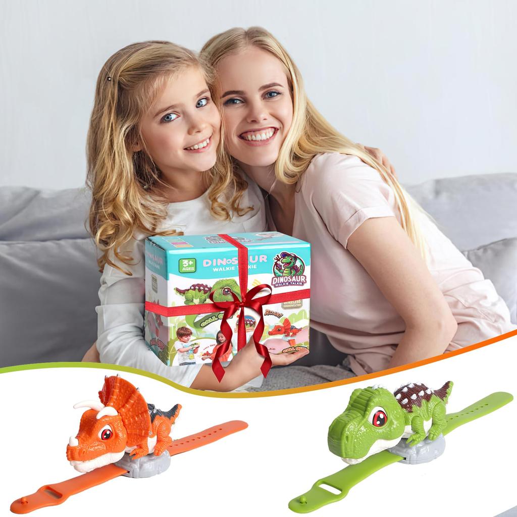 7JI Dinosaur Interactive Toy for Spy Emergency Disaster Easy Birthday Christmas Set of 2 Watch-Style Kids, Game, Parent-Child Interaction, Response,