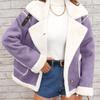 Fashionable Lapel Plush Jacket, Winter  Warm and Casual Coat for Women